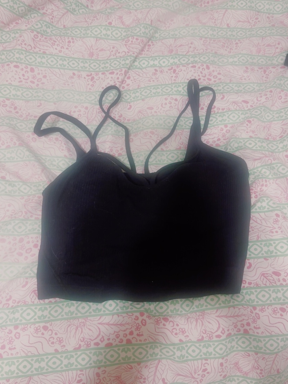 lululemon athletica Black Strappy Crop Top
